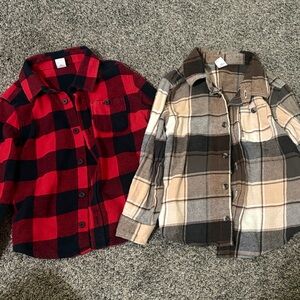 Old Navy Kids Plaid Shirts - Red and Brown